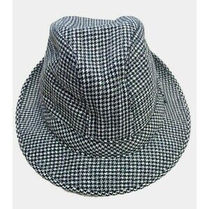 Cable Car Clothiers Mens Black Fedora Hat Robert Kirk Herringbone 7 1/4 Classic